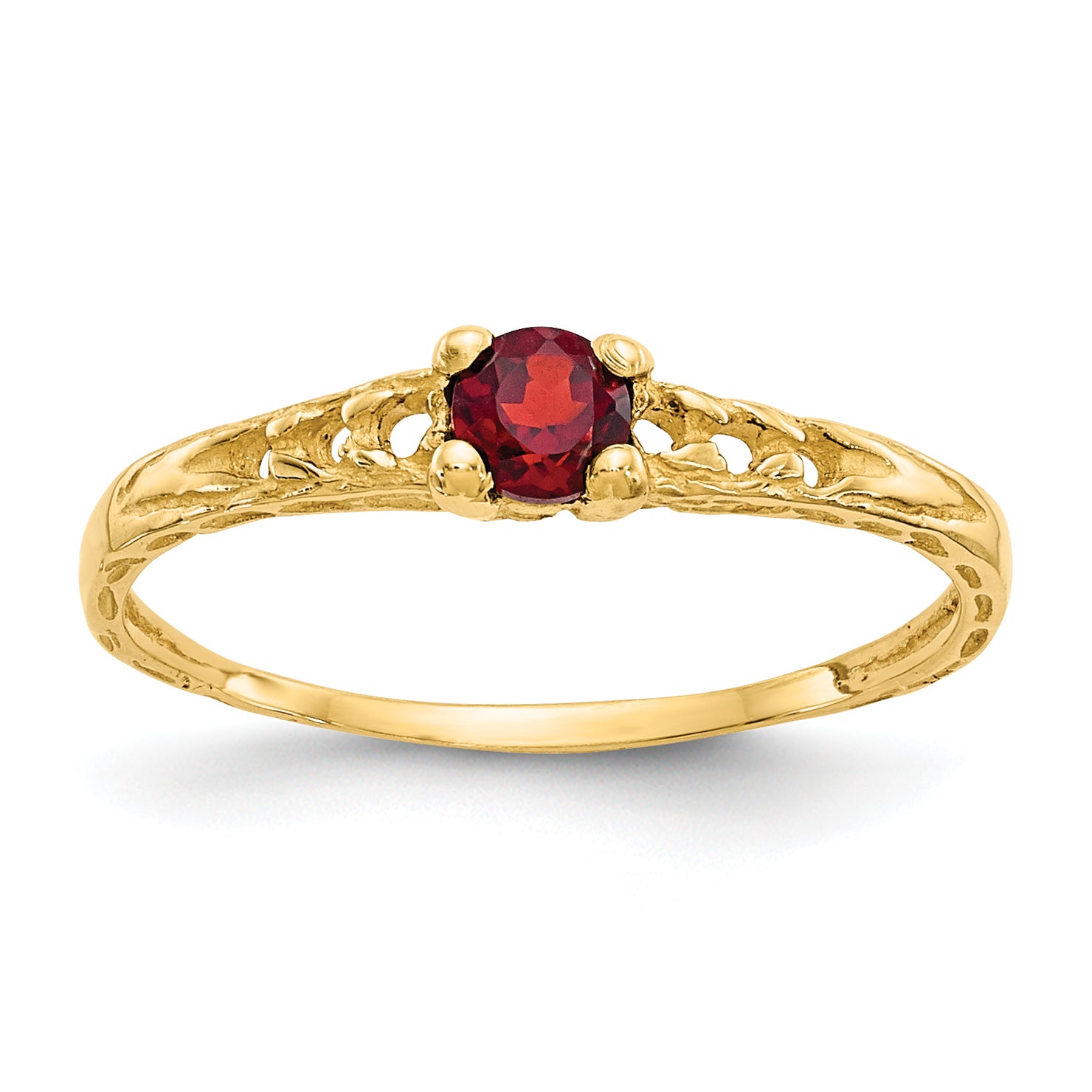 10k Madi K 3mm White Topaz Birthstone Baby Ring