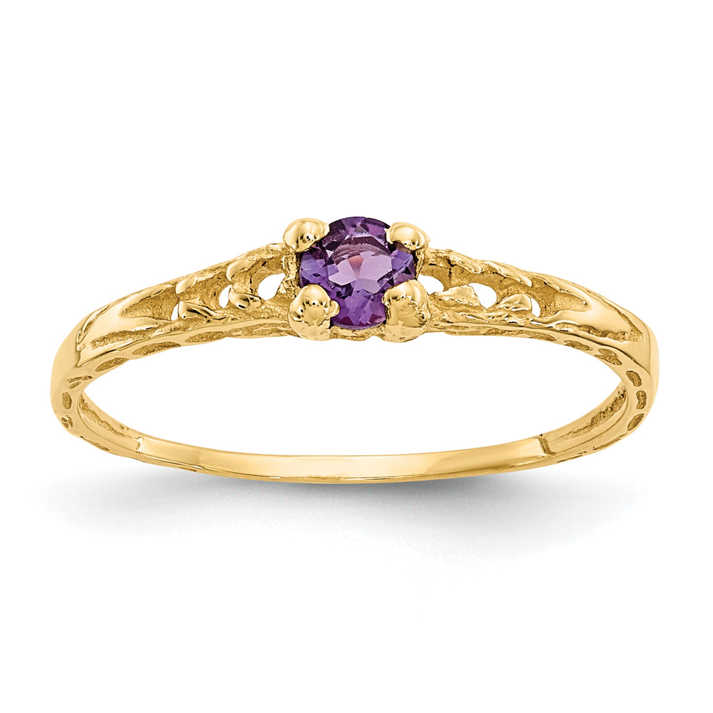 10k Madi K 3mm Emerald Birthstone Baby Ring