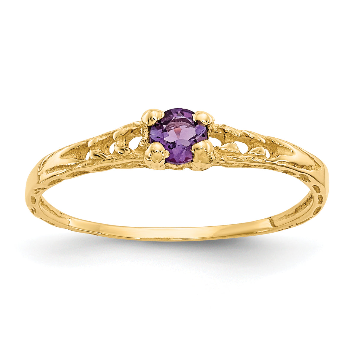 10k Madi K 3mm Emerald Birthstone Baby Ring