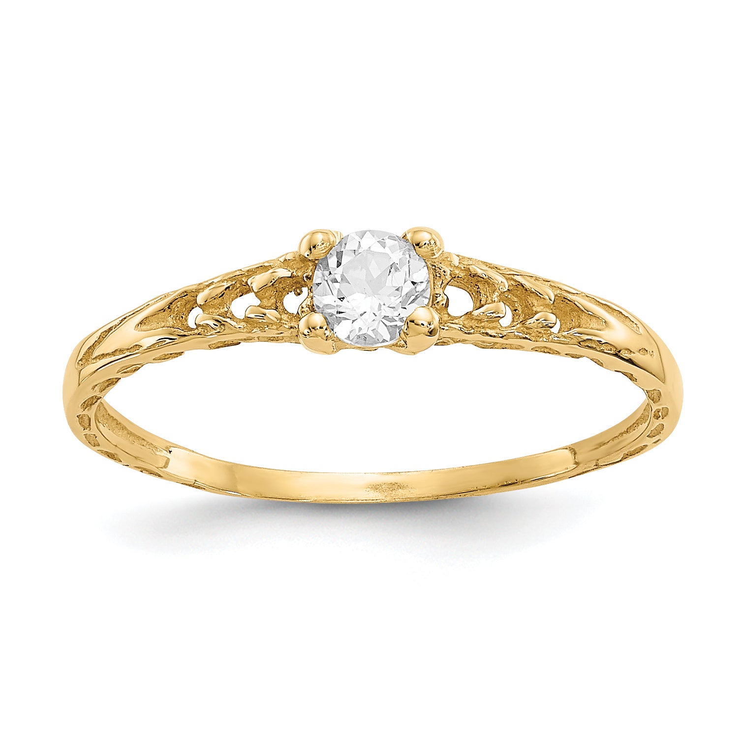 10k Madi K 3mm Ruby Birthstone Baby Ring
