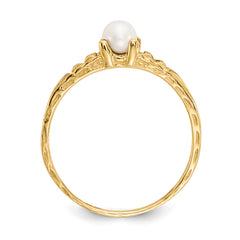 10k Madi K 3mm FW Cultured Pearl Birthstone Baby Ring