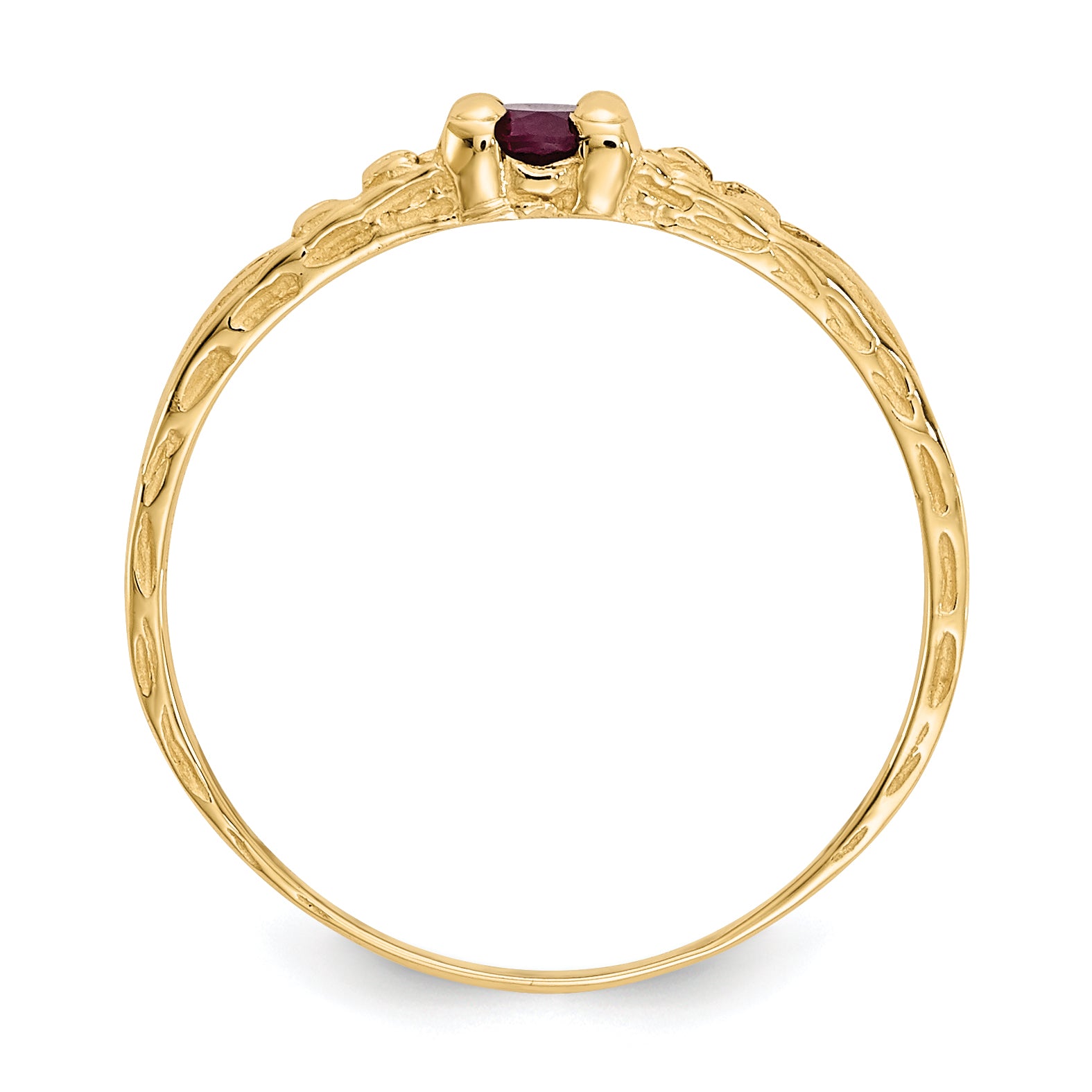 10k Madi K 3mm Ruby Birthstone Baby Ring Secondary image