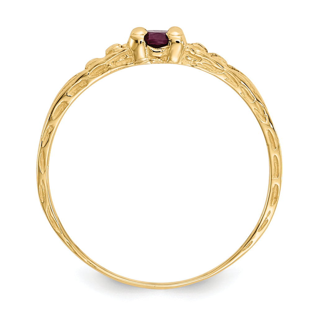 10k Madi K 3mm Ruby Birthstone Baby Ring