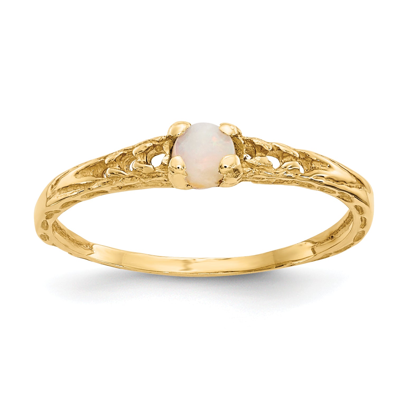 10k Madi K 3mm Opal Birthstone Baby Ring Main image