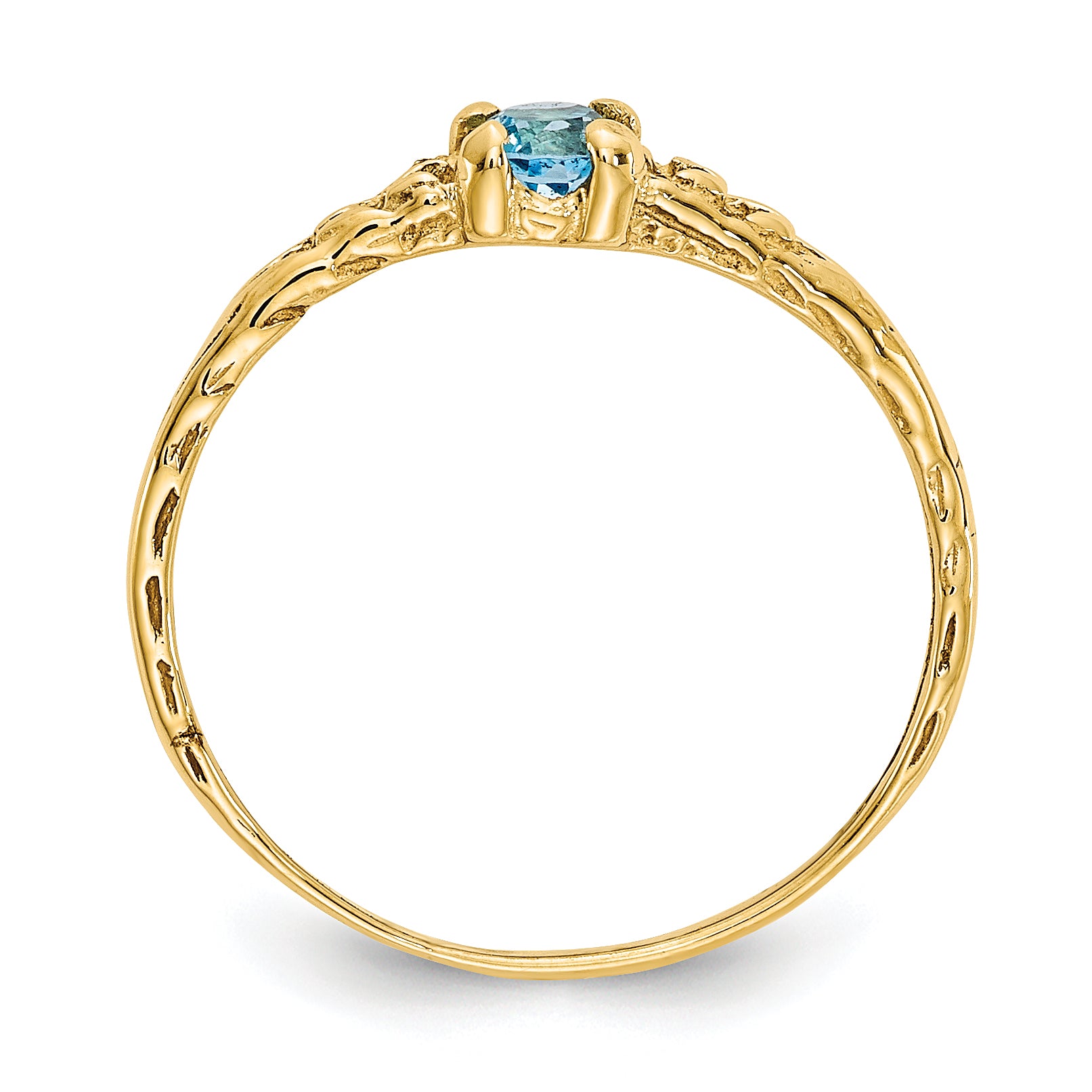 10k Madi K 3mm Blue Topaz Birthstone Baby Ring Secondary image