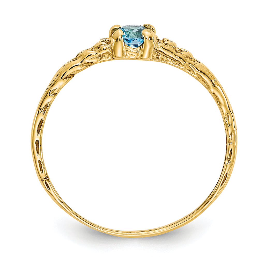 10k Madi K 3mm Blue Topaz Birthstone Baby Ring