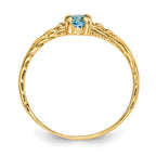 10k Madi K 3mm Blue Topaz Birthstone Baby Ring