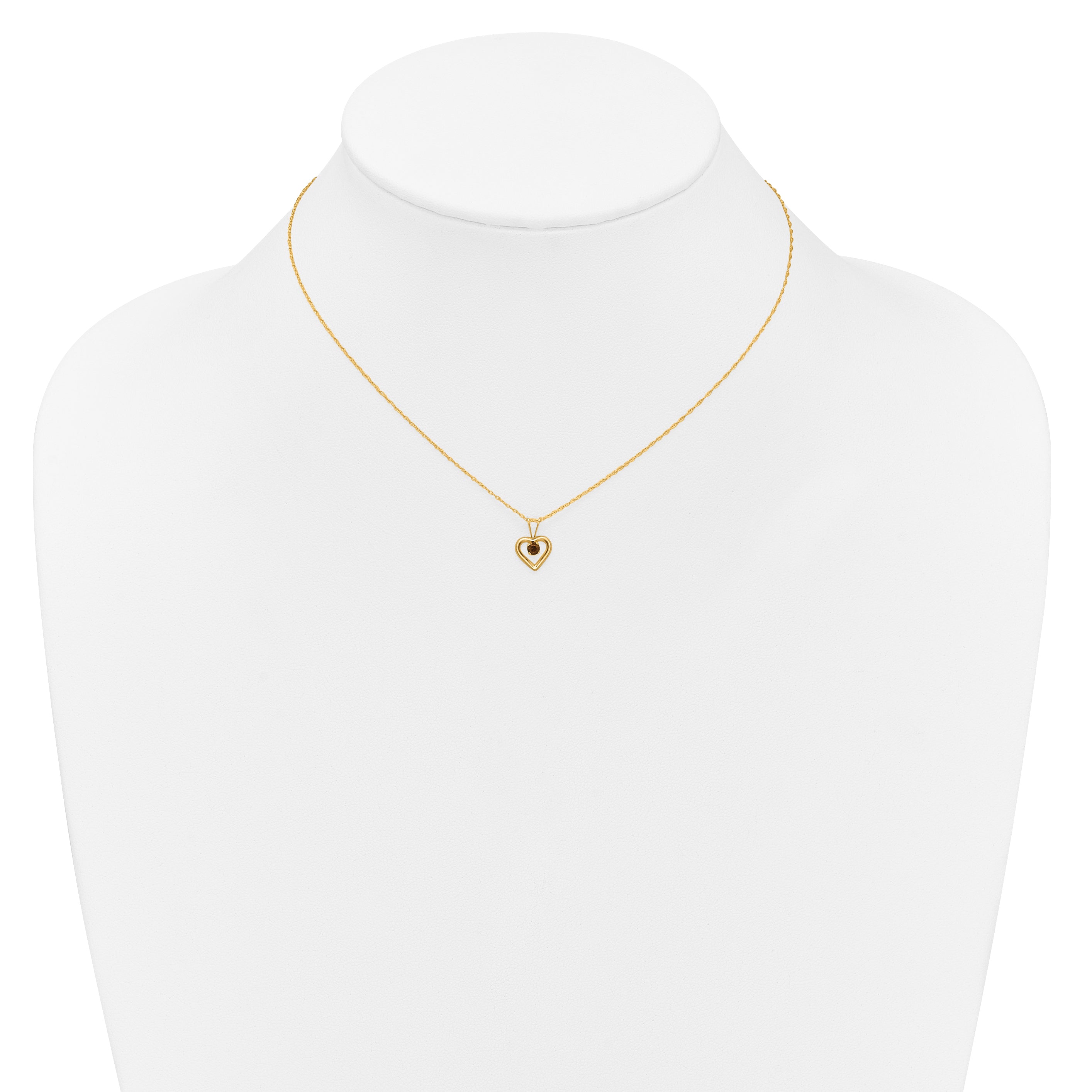 10k Madi K 3mm Garnet Heart Birthstone Necklace