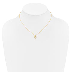 10k Madi K 3mm Aquamarine Heart Birthstone Necklace