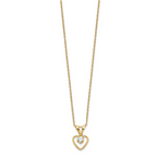 10k Madi K 3mm White Zircon Heart Birthstone Necklace