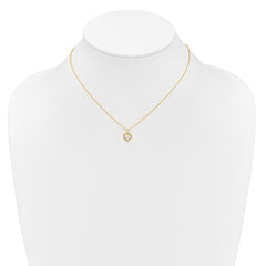 10k Madi K 3mm White Zircon Heart Birthstone Necklace