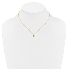 10k Madi K 3mm Emerald Heart Birthstone Necklace