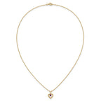 10k Madi K 3mm Rhodolite Garnet Heart Birthstone Necklace