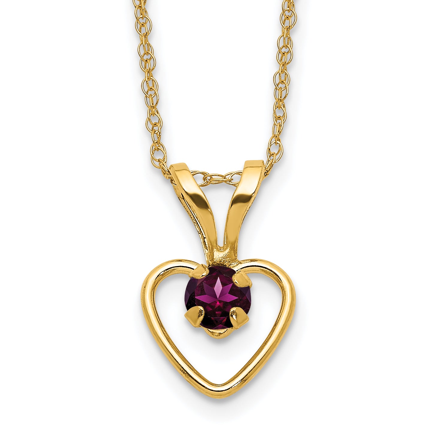 10k Madi K 3mm Rhodolite Garnet Heart Birthstone Necklace Main image