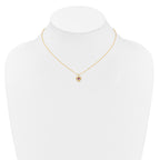 10k Madi K 3mm Ruby Heart Birthstone Necklace