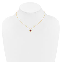 10k Madi K 3mm Ruby Heart Birthstone Necklace