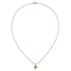 10k Madi K 3mm Ruby Heart Birthstone Necklace