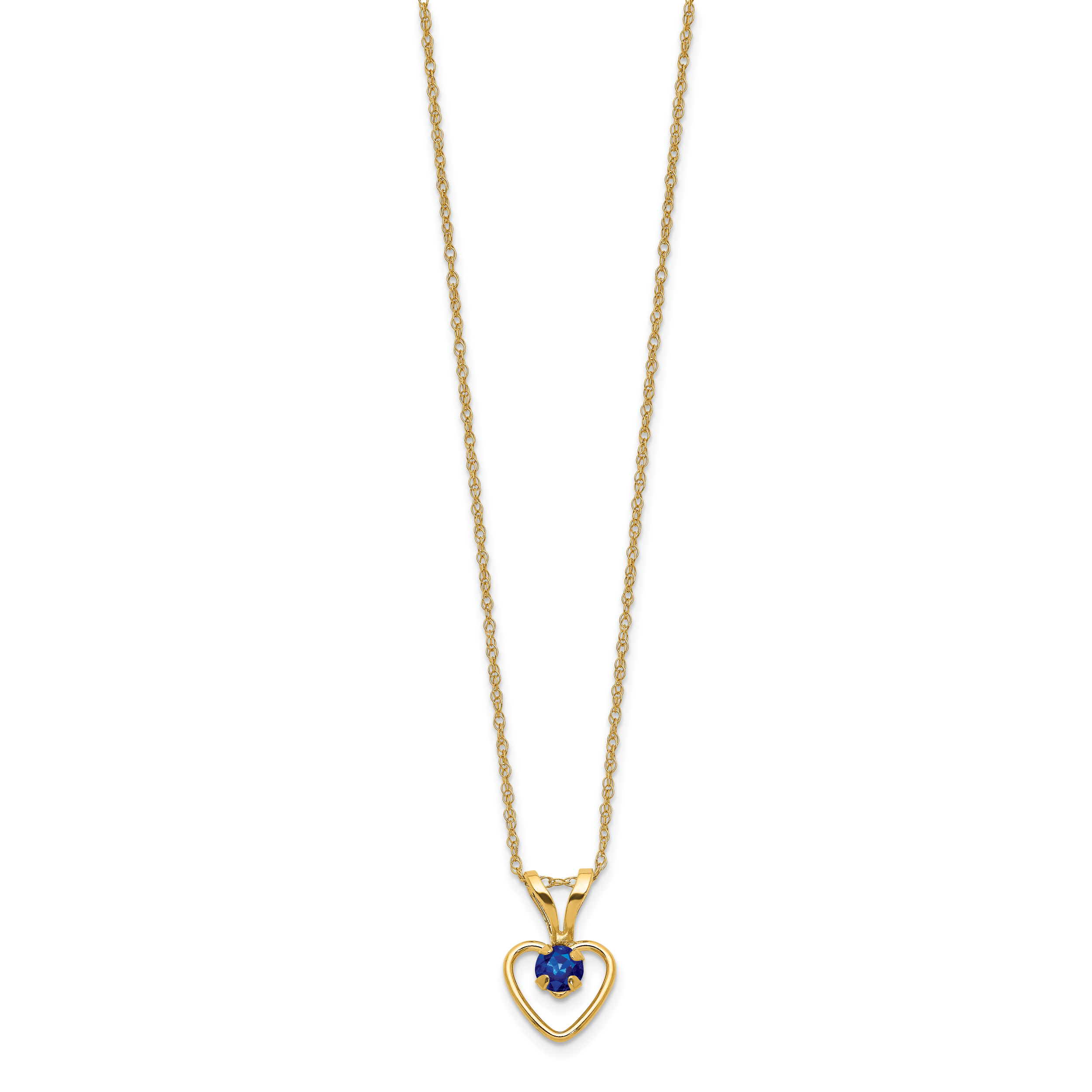 10k Madi K 3mm Sapphire Heart Birthstone Necklace Secondary image