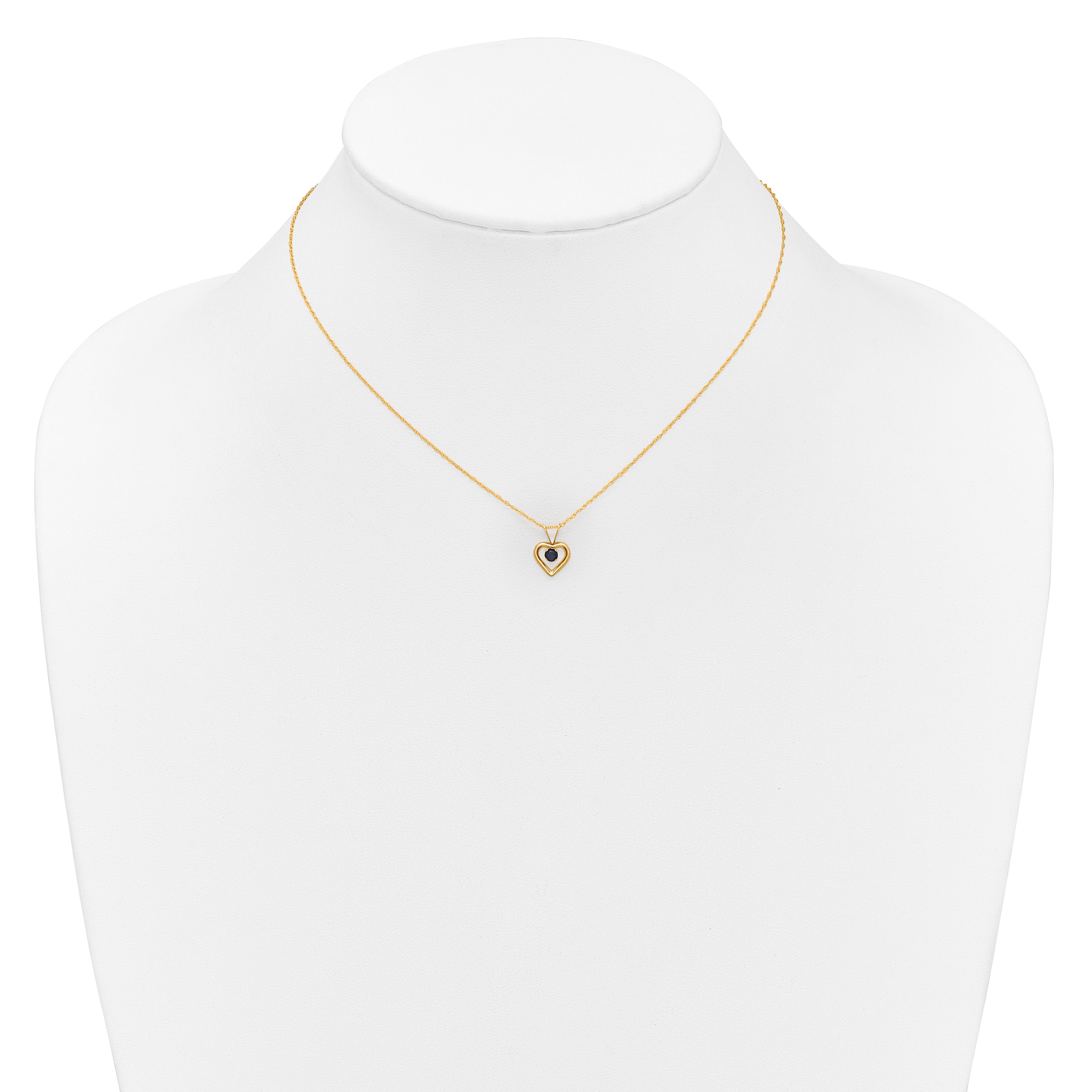 10k Madi K 3mm Sapphire Heart Birthstone Necklace