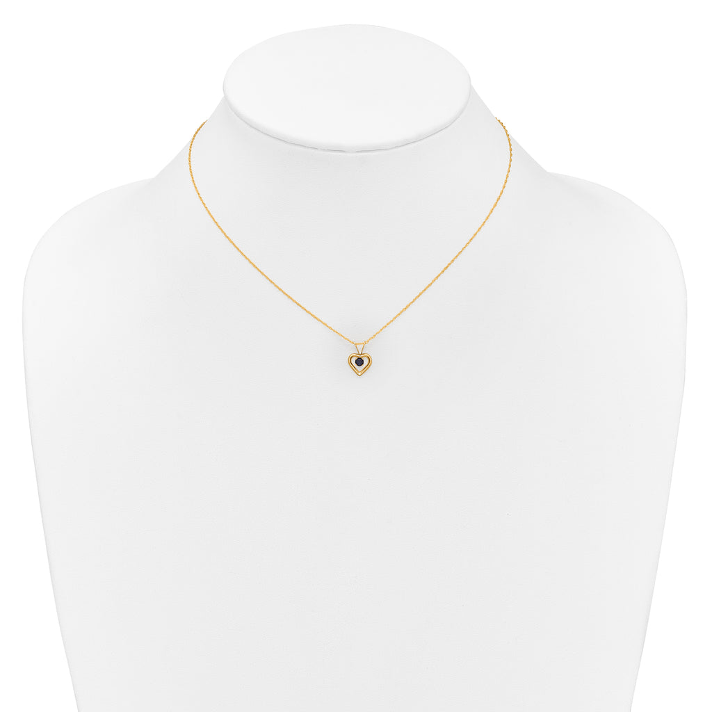10k Madi K 3mm Sapphire Heart Birthstone Necklace