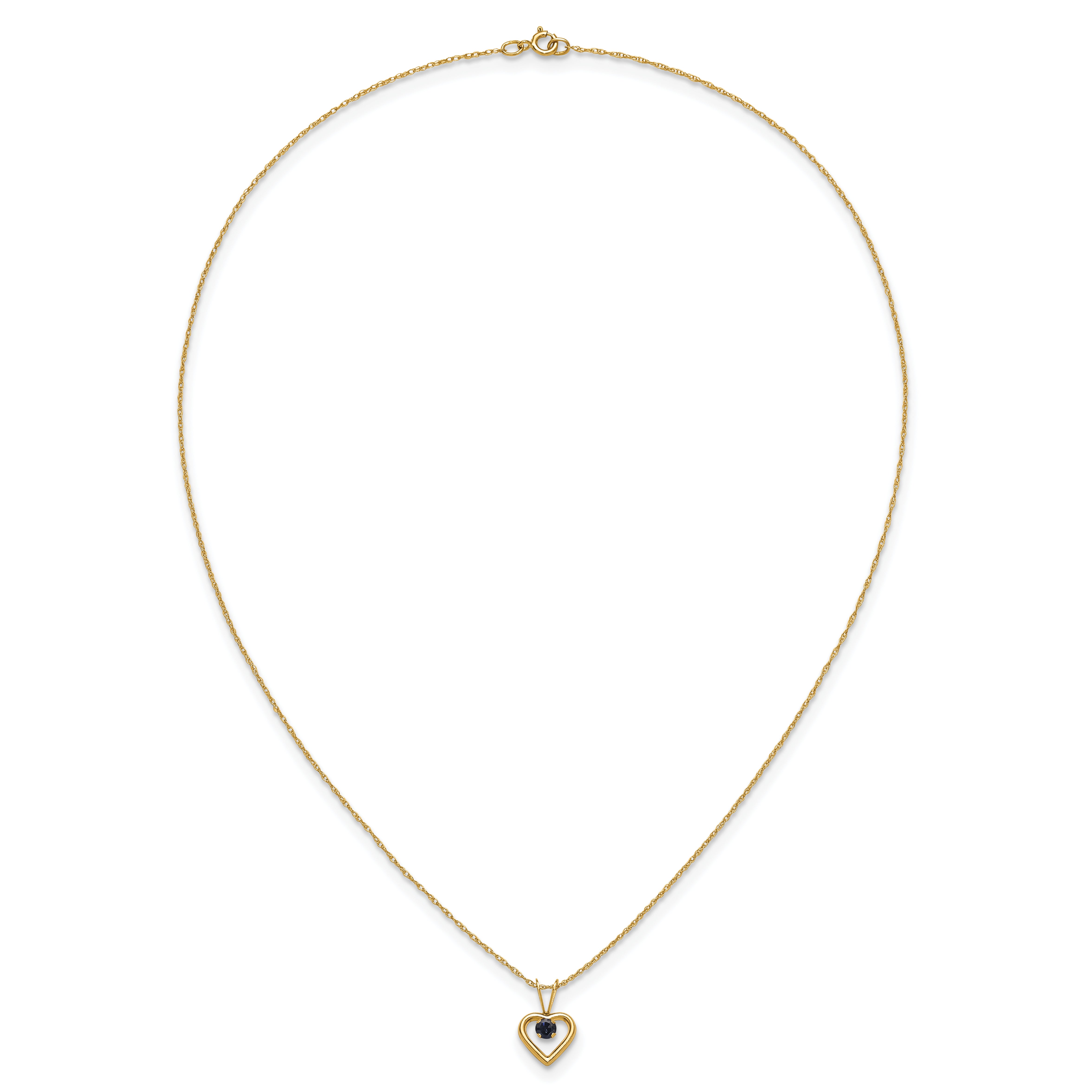 10k Madi K 3mm Sapphire Heart Birthstone Necklace