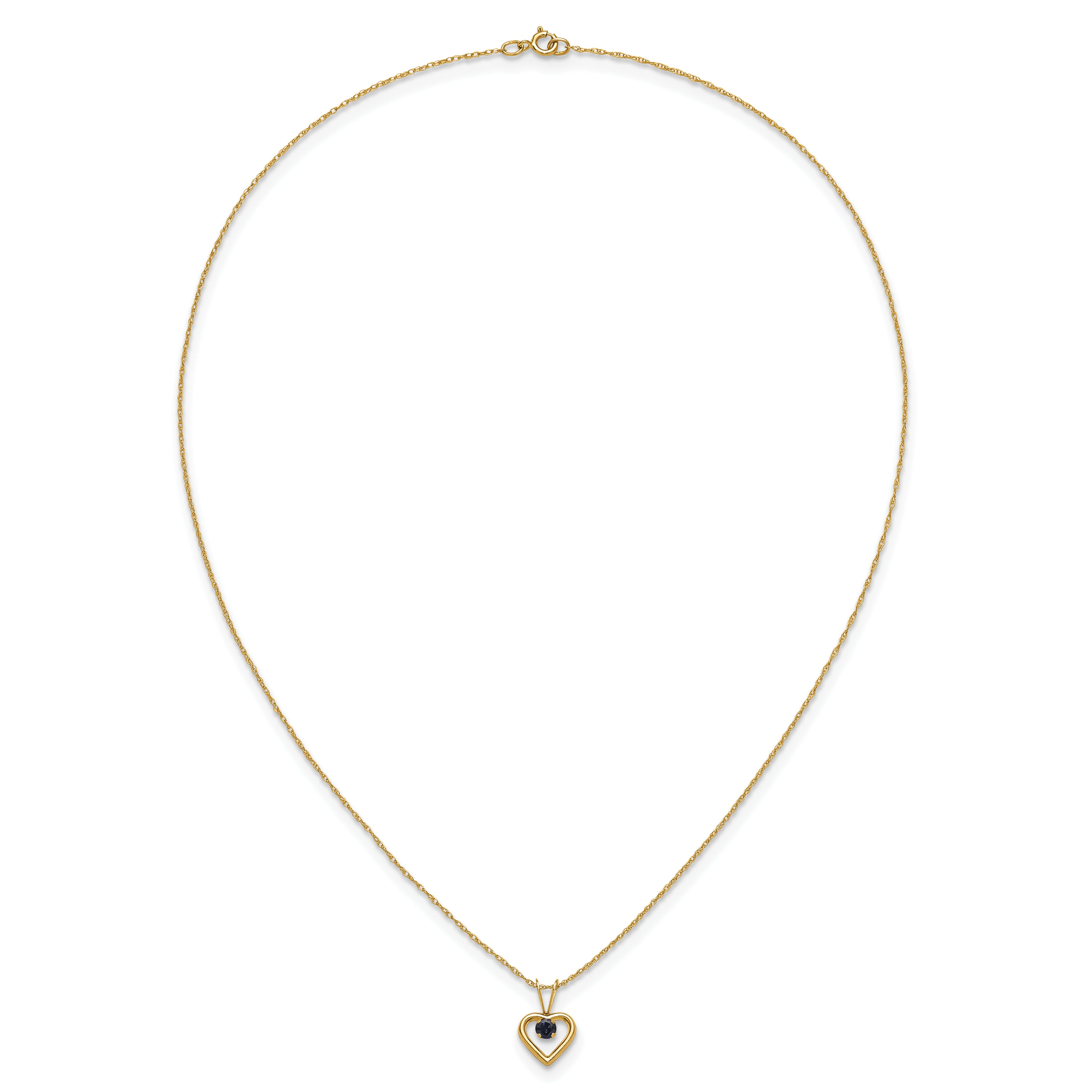 10k Madi K 3mm Sapphire Heart Birthstone Necklace