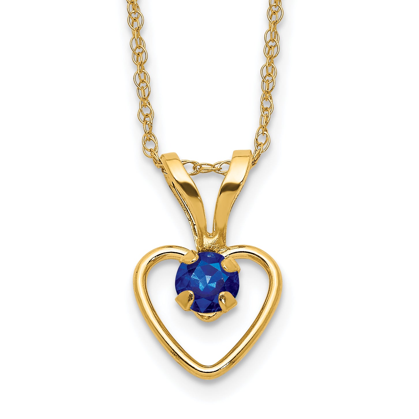 10k Madi K 3mm Sapphire Heart Birthstone Necklace Main image