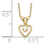 10k Madi K 3mm Opal Heart Necklace
