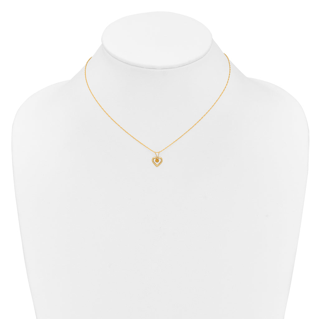 10k Madi K 3mm Citrine Heart Birthstone Necklace