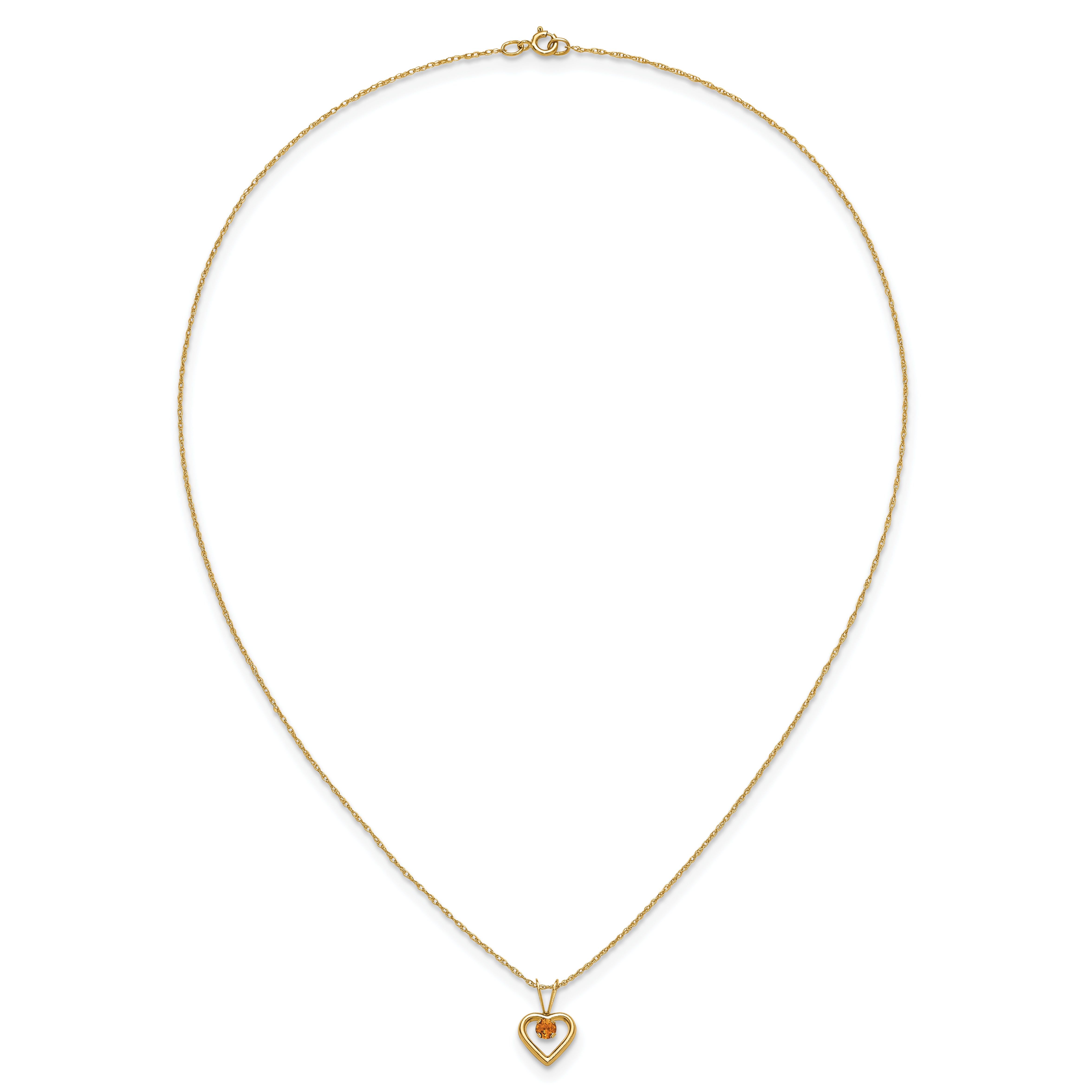 10k Madi K 3mm Citrine Heart Birthstone Necklace