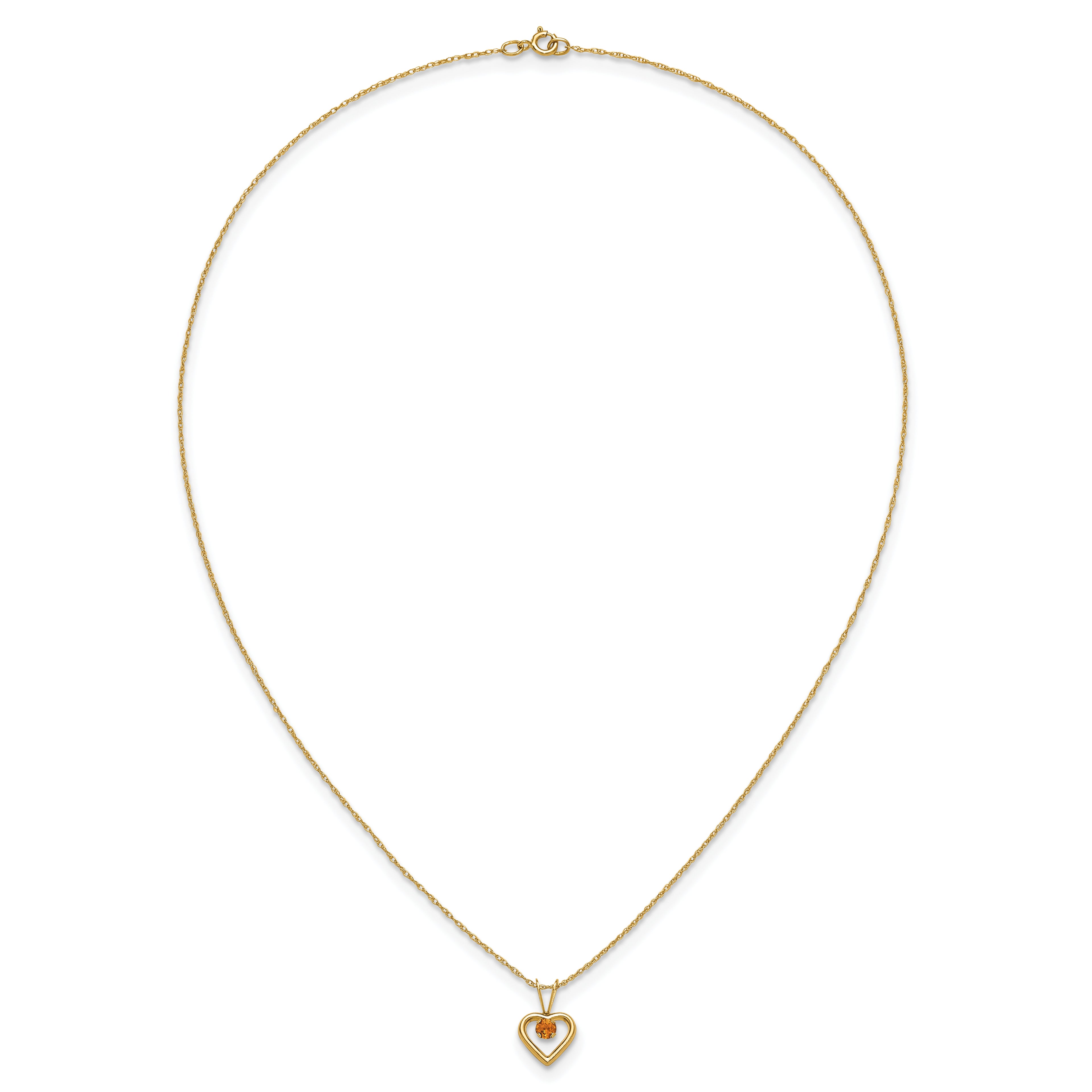 10k Madi K 3mm Citrine Heart Birthstone Necklace