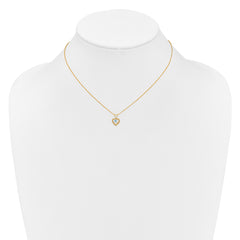 10k Madi K 3mm Blue Zircon Heart Birthstone Necklace