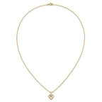 10k Madi K 3mm Blue Zircon Heart Birthstone Necklace