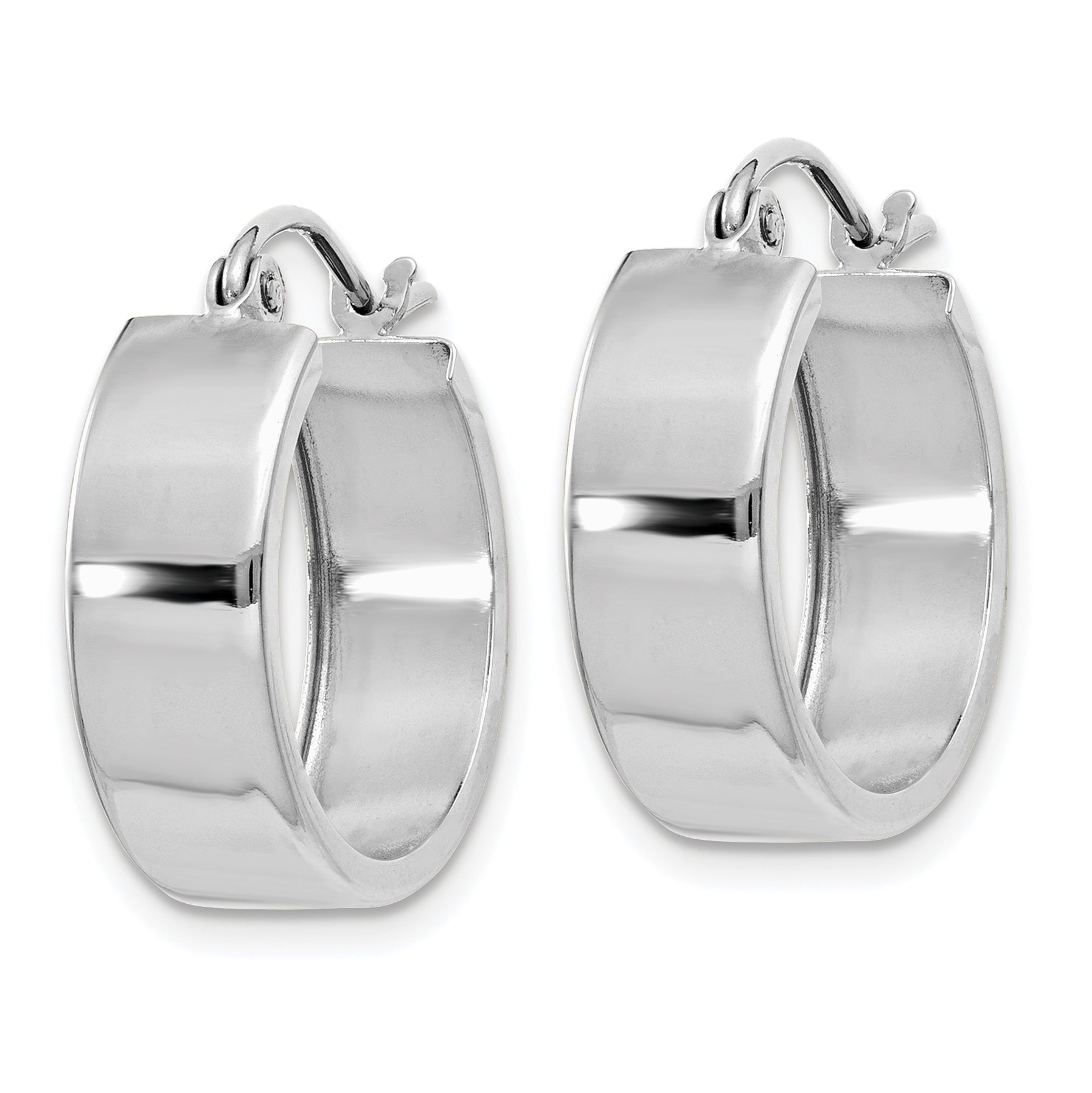 10k White Gold Fancy Hoop Earrings Secondary image