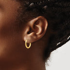 10k Polished Round Endless 2mm Hoop Earrings