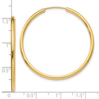 10k Polished Round Endless 2mm Hoop Earrings