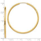 10k Polished Round Endless 2mm Hoop Earrings