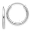 10k White Gold Polished Endless 2mm Hoop Earrings