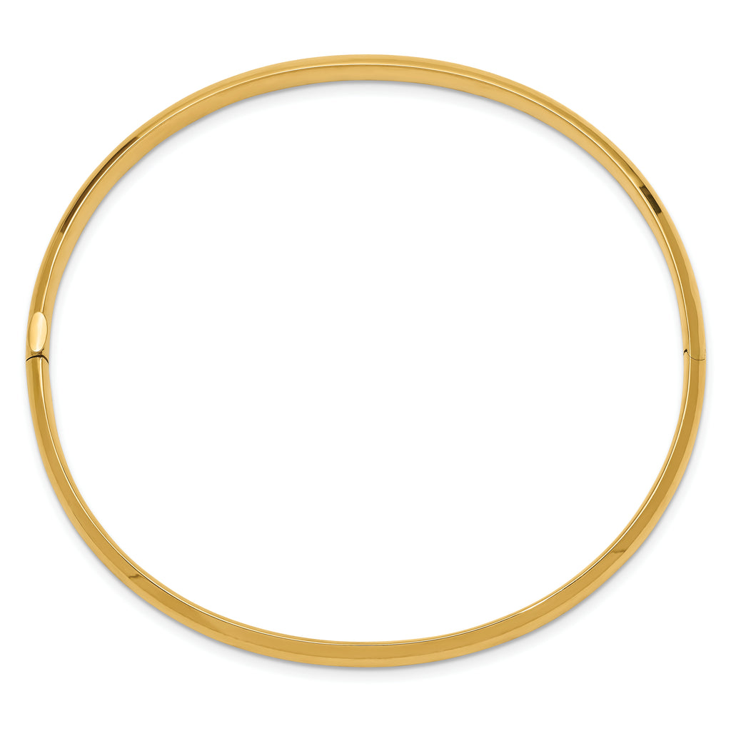 10k 3/16 High Polished Hinged Bangle Bracelet