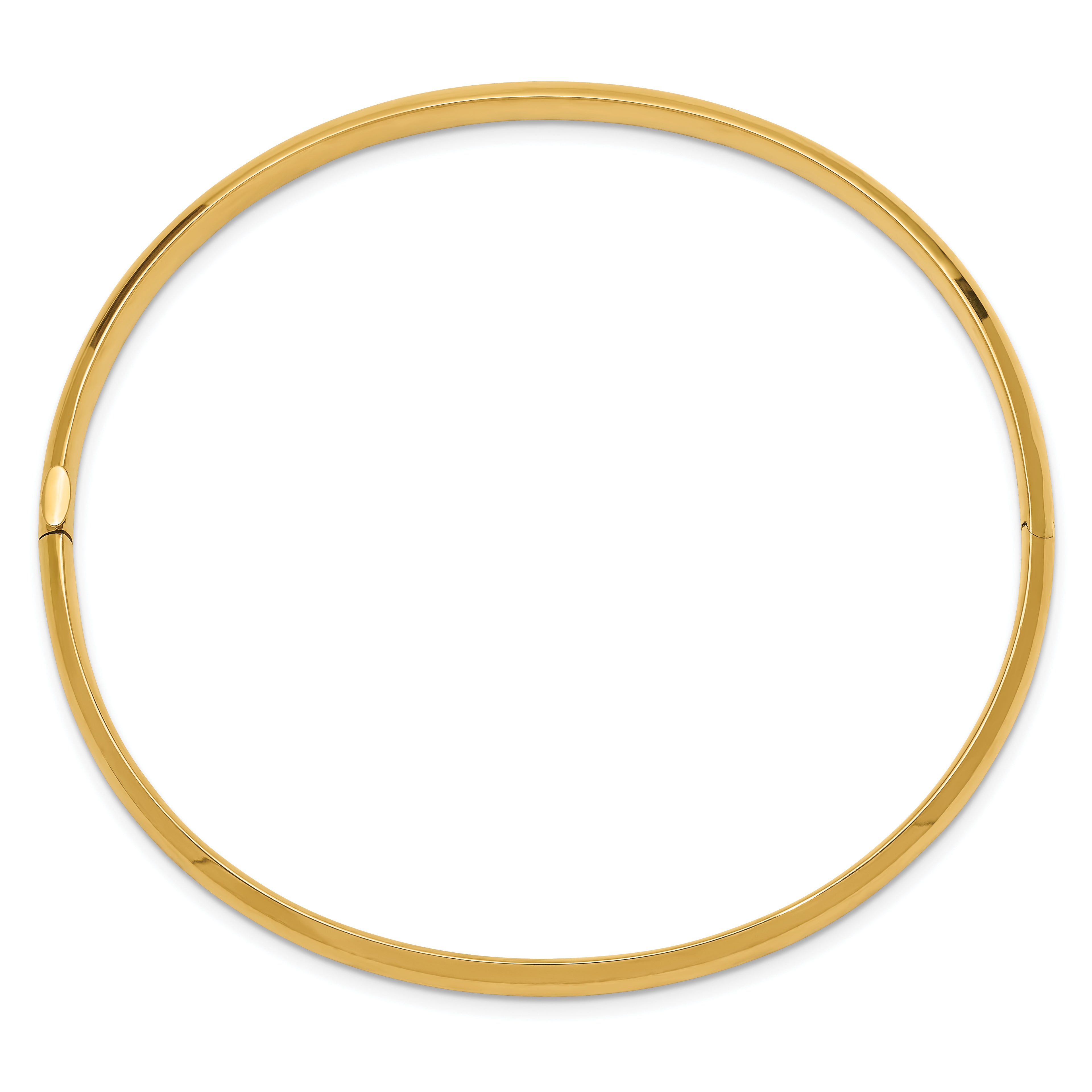10k 3/16 High Polished Hinged Bangle Bracelet