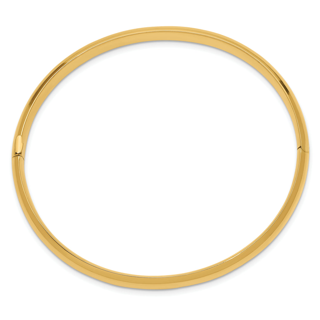 10k 4/16 Oversize High Polished 6mm Hinged Bangle Bracelet