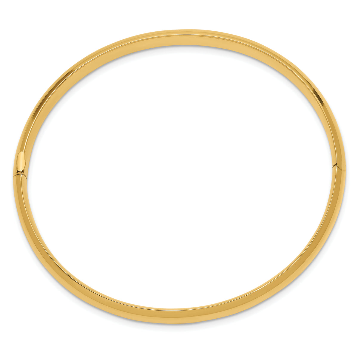10k 4/16 Oversize High Polished 6mm Hinged Bangle Bracelet