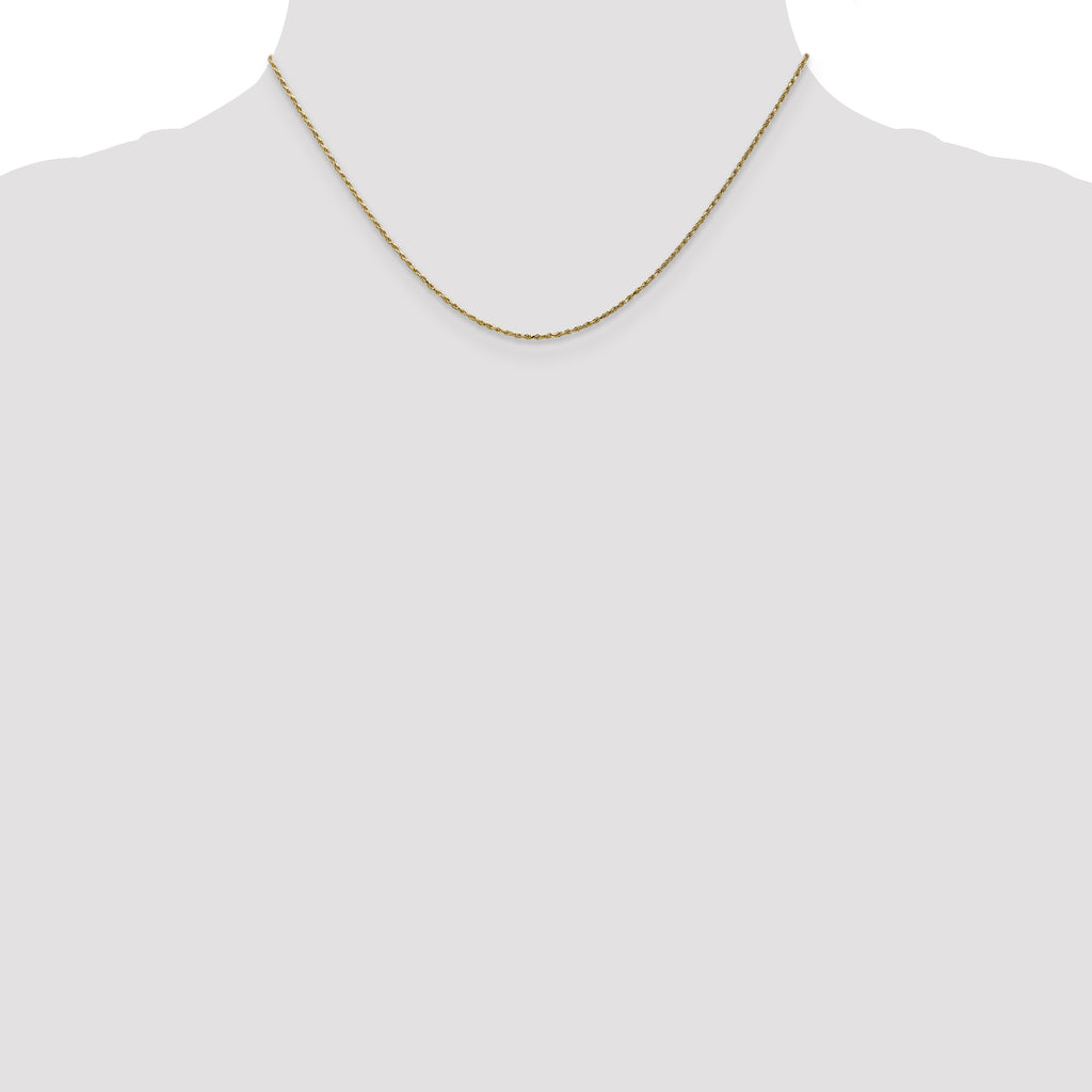 10K None 1.15mm Rope Chain Necklace - view 4