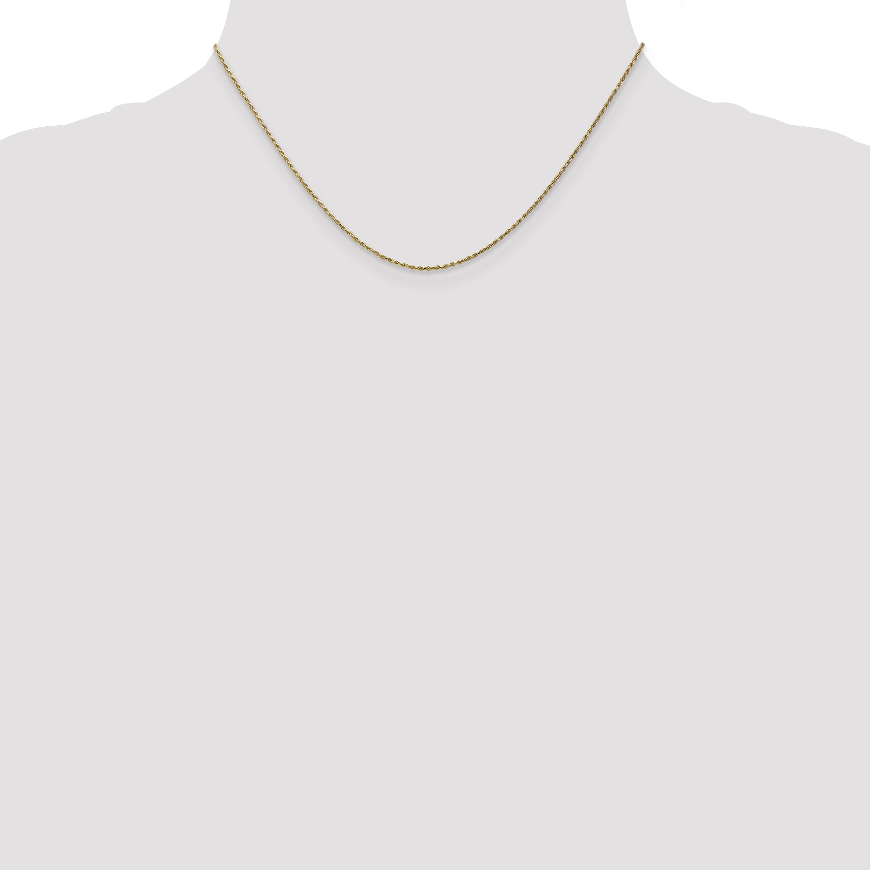10K None 1.15mm Rope Chain Necklace - view 4