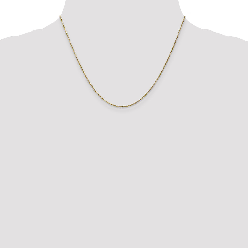 10K None 1.15mm Rope Chain Necklace - view 4