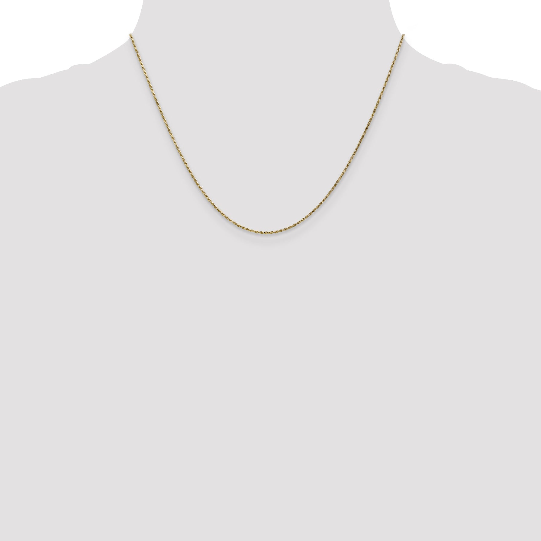 10K None 1.15mm Rope Chain Necklace - view 4