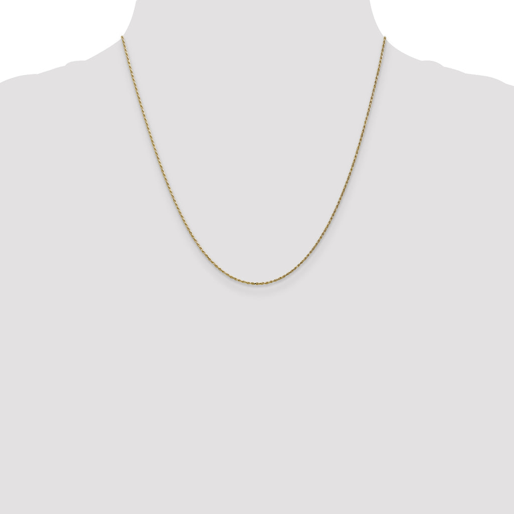 10K None 1.15mm Rope Chain Necklace - view 4