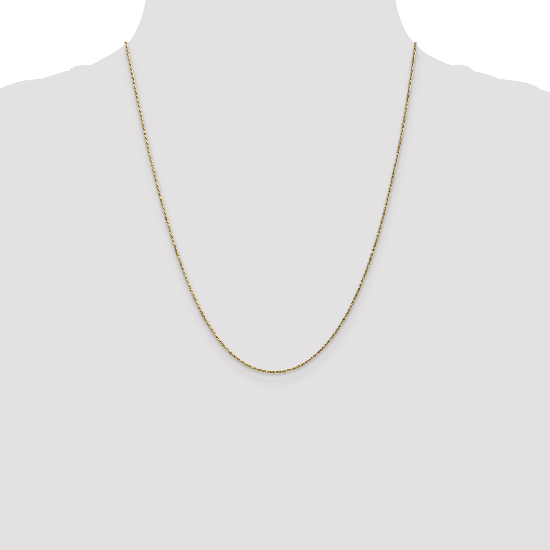 10K None 1.15mm Rope Chain Necklace - view 4