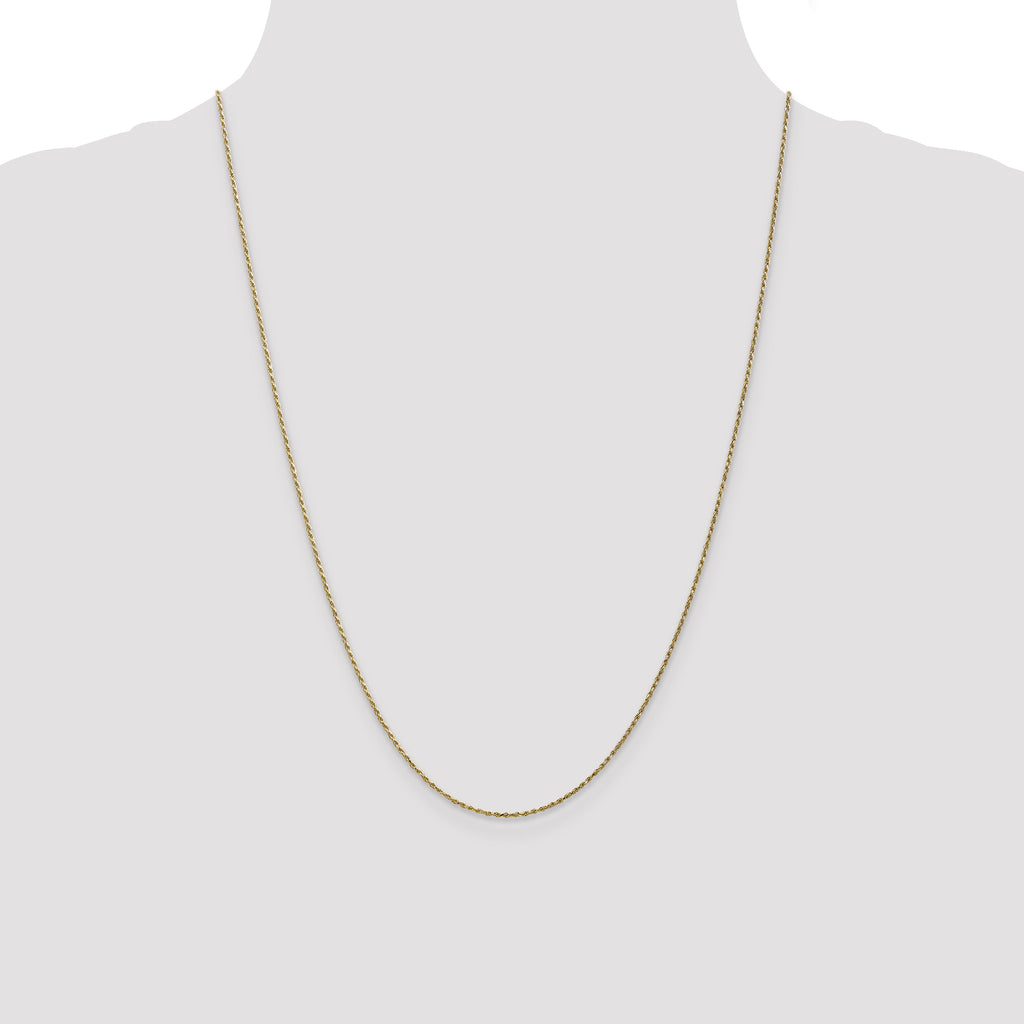 10K None 1.15mm Rope Chain Necklace - view 4