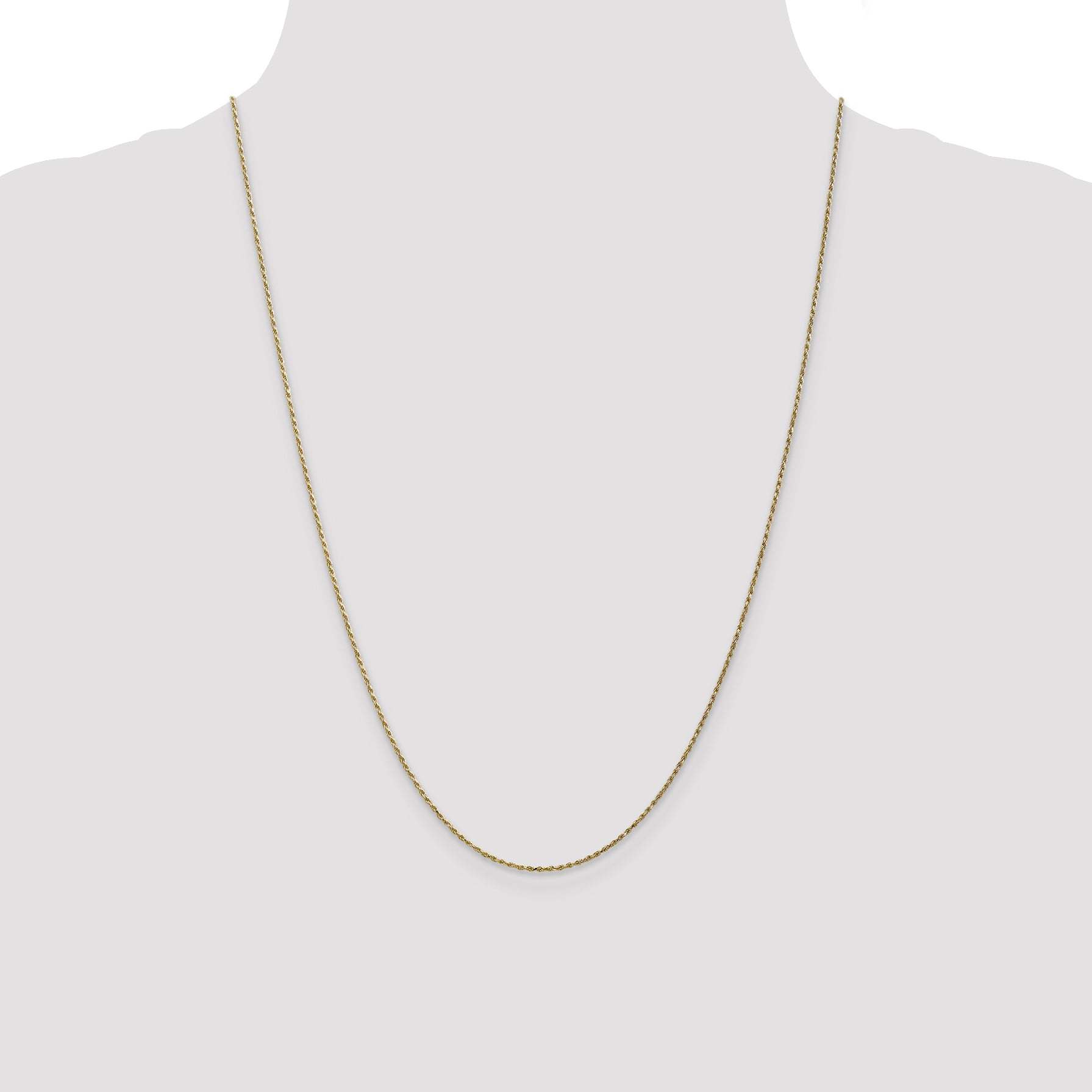 10K None 1.15mm Rope Chain Necklace - view 4